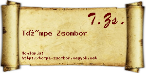 Tömpe Zsombor névjegykártya